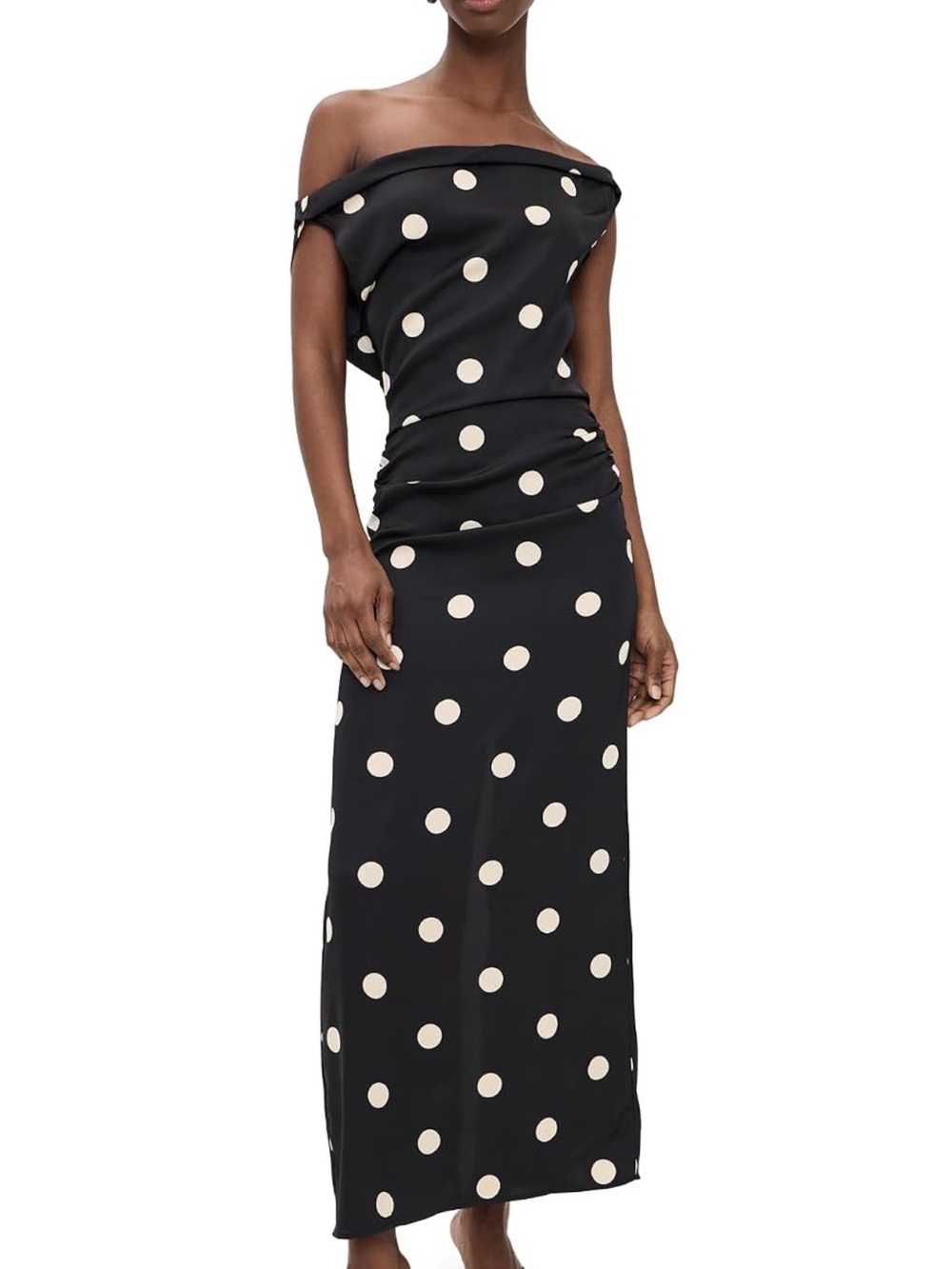 Lioness Black One-Shoulder Polka Dot Maxi Dress - Picture 5 of 5